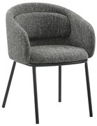 Scaun cu cotiere FLORENZ, material textil gri structurat