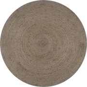 vidaXL Covor manual, gri, 150 cm, iută, rotund