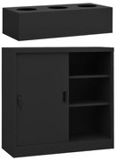 vidaXL Dulap cu ușă glisantă și jardinieră, antracit, oțel