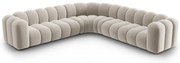 Colțar modular crem cu tapițerie din catifea Lupine – Micadoni
