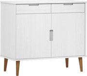 vidaXL Servantă „MOLDE” alb, 90x40x80 cm, lemn masiv de pin