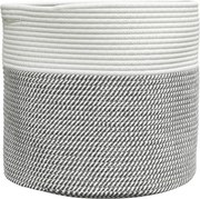 vidaXL Coș de depozitare, gri și alb, Ø40x35 cm, bumbac