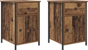 vidaXL Dulap de noapte 2 pcs Lemn vechi 40 x 42 x 60 cm Lemn compozit