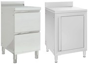 vidaXL Dulapuri de bucătărie comerciale, 2 buc., oțel inoxidabil