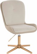 HR690CROSS Scaun Velvet&amp;soft Piele Pu Cremos/Cremos Bază Aurie