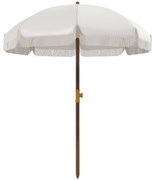 Outsunny Umbrelă de Plajă Portabilă cu Volane în Aer Liber cu Baldachin Ventilat, Geantă de Transport, Ø1.9x2.1 m, Alb-Crem
