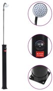 vidaXL Duș solar de grădină, negru, 215 cm, 8 L