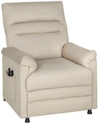 HOMCOM Fotoliu Relaxant Electric cu Masaj și Încălzire, cu Suport pentru Picioare, Silențios, Reclinabil 150° în Material Catifelat Prietenos cu Animalele, cu Funcție de Memorare, 2 Telecomenzi pentru Sufragerie, Bej | Aosom Romania