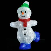 vidaXL Figurină om zăpadă Crăciun LED acrilic 30cm interior/exterior