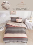 Set Lenjerie De Pat 1 Persoana, 4 piese, cu ELASTIC - Modern