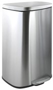 Coș de gunoi argintiu mat cu pedală din oțel 50 l Akira – Spirella