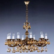 Candelabru Cristal Bohemia Exclusive 10 brate, diam.72cm ALICE X. brass antique 8003 CE