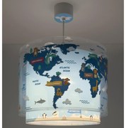 Lustră pentru copii Dalber WORLD 40672, 1xE27/15W/230V, albastră
