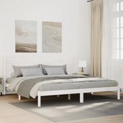 vidaXL Cadru pat foarte lung fără saltea, alb, 180x220 cm lemn masiv