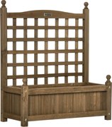 Outsunny Jardinieră cu spalier recipient pentru flori jardinieră pe picior 64 x 28 x 75 cm inserturi de irigare lemn masiv | Aosom Romania