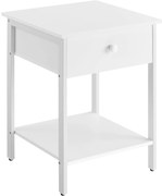 Noptiera cu un sertar 40 x 40 x 55 cm, Alb Mat