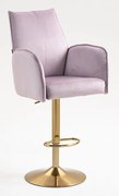 HR280W Scaun Mov din Catifea cu Bază Aurie