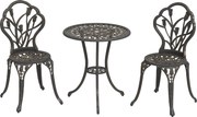 Outsunny Set de Gradina 3 Piese din Aluminiu cu 2 Scaune | Aosom Romania