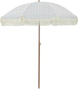 vidaXL Parasol de Plajă Gri și alb 160 x 160 x 196 cm