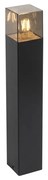Lampă de exterior cu picior neagră 50 cm IP44 cu sticlă fumurie - Denmark
