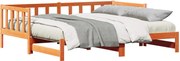 vidaXL Pat de zi extensibil Maroniu cerat 203.5 x 164 x 66 cm