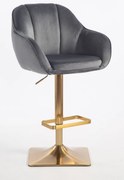 HR2055KW Scaun Grafit din Catifea cu Bază Aurie