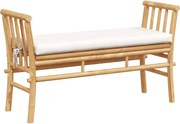 vidaXL Bancă de grădină cu pernă Maro 110 x 38 x 65cm Bambus