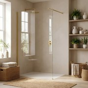 Paravan de dus Rea Flexi Transparent / Brush Gold 70