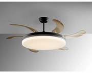 Lustra LED cu Ventilator si telecomanda, lame retractabile Vento negru