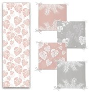 Set napron de masă și perne de scaun 5 buc. Tropical Leaves – Mila Home