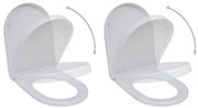 vidaXL Capace WC cu închidere silențioasă, 2 buc., alb, plastic