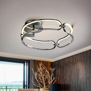 Lustra LED aplicata design ultra-modern, dimabila cu telecomanda, 47cm Colette crom