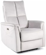 Fotoliu recliner cu functie de masaj Neptun M velvet gri deschis Blu03