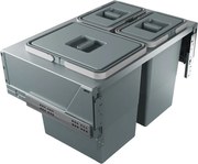 Coș de gunoi gri de reciclat/ încorporat din plastic 42 l Block U-Sink 2.0 – Elletipi