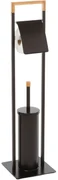 Suport pentru hârtie igienică cu perieSpirella Chic 75 x 19 x 19 cm, negru