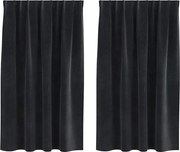 vidaXL Perdele opace 2 pcs Negru 140 x 140 cm Catifea