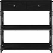 vidaXL Masă Consolă Stejar negru 75 x 28 x 75 cm Lemn compus și metal