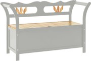 vidaXL Bancă, gri, 107x45x75,5 cm, lemn masiv de brad
