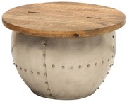 Masuta design industrial cu spatiu de stocare Drump Storage, natur A-38949 VC