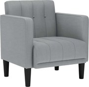 vidaXL Canapea scaun cu cotiere, gri deschis, 53 cm, textil
