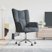 vidaXL Scaun de relaxare, gri închis, catifea