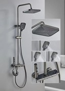 Coloana Dus 4 Functii, Gri, Polita Sticla, Smack