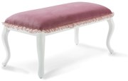 Banca pentru camera copii, tapitata cu stofa cu picioare din lemn Dream Ottoman Pink
