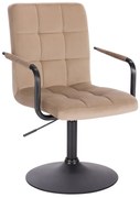 HR1015NP scaun Catifea Latte cu Bază Neagră