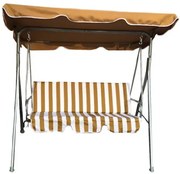 BALANSOAR 3 LOCURI SIDEF,170X110X153 CM,CADRU OTEL VOPSIT ELECTROSTATIC,TESATURA WATERPROOF,GREUTATE SUPORTATA 240 KG,MARO/ALB