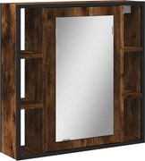 vidaXL Dulap baie cu oglindă stejar fumuriu 60x16x60 cm lemn compozit