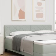 vidaXL Tăblie LED cu lumini cu bandă LED Gri deschis 180 cm Catifea