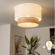 Brilagi - Lustra aplicată LED CERIA 1xE27/40W/230V, diam. 50 cm, alb/bej
