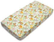 Cearceaf din bumbac cu elastic roata pentru patut 120x60 cm Kidizi In the Leaves