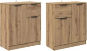 vidaXL Bufeturi 2 pcs Stejar Artizanal 60 x 30 x 70 cm Lemn compozit